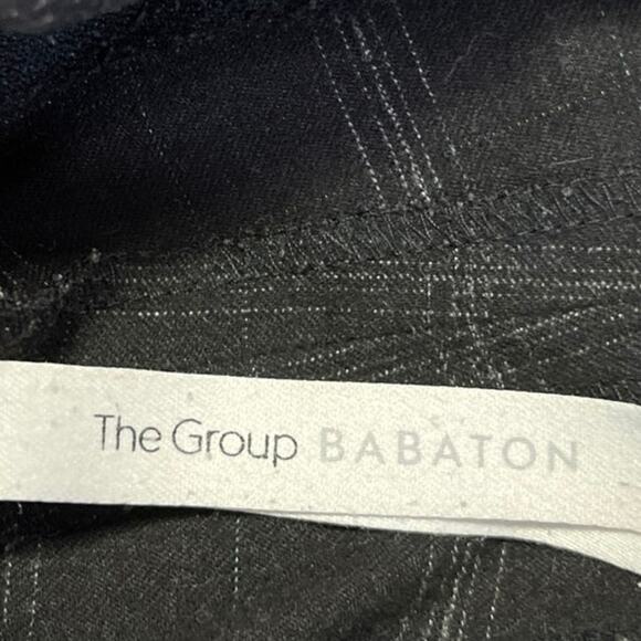 Aritzia The Group Babaton Black Plaid Tartan Straight Cropped Trousers Pants XS - Picture 4 of 5